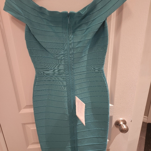 Herve Leger Teal NWT Bandage Dress size S - Picture 11 of 14
